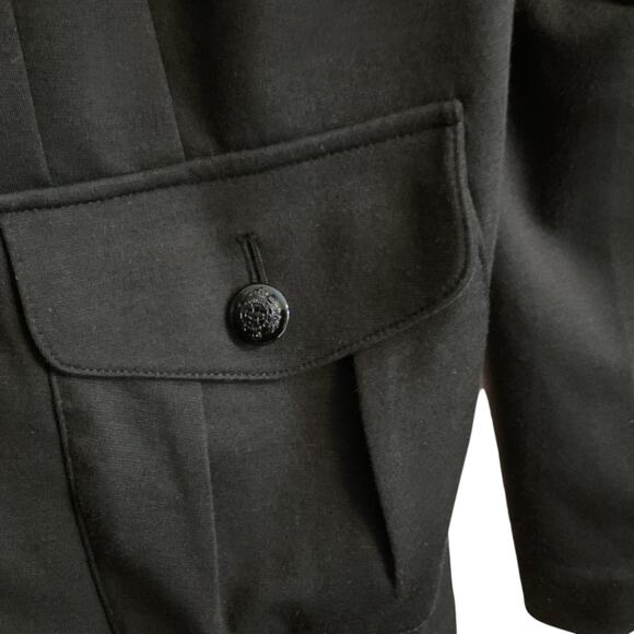 Lane Bryant Woman Plus 18 Blazer Black Ponte Metal Crown Button Accents Pockets - Picture 6 of 10